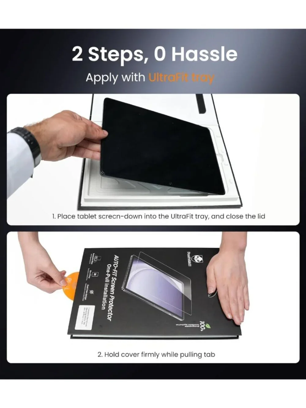 2 Pack 9H Tempered Glass Screen Protectors for Samsung Galaxy Tab A11/A9 - Easy